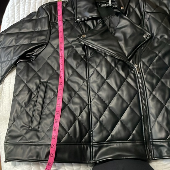 NWT Quilted Imitation Leather Plus Size Moto Jacket 3X - Picture 9 of 9